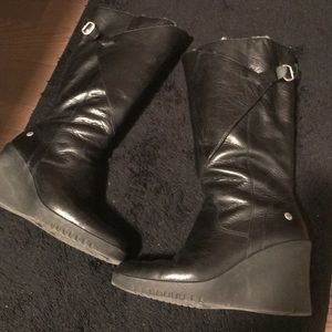 Leather tall UGG boots